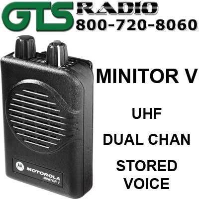 MOTOROLA MINITOR V 2CH SV UHF FIRE EMT PAGER F2 W/VOICE  