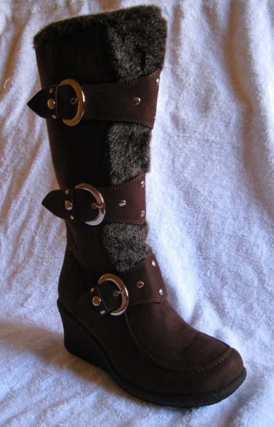 Women Brown Suede Boots Size 5.5 10  