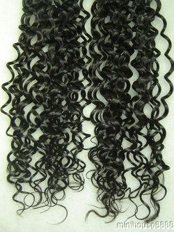 100s 20 Natural Black Curly Human Hair Extension #1B  