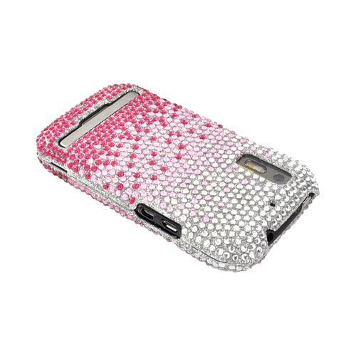 For Motorola Photon 4G Electrify Pink Waterfall Silver Bling Hard Case 