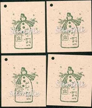 50 PRIM JACK FROST HANG TAGS WINTER OR CHRISTMAS CRAFT  