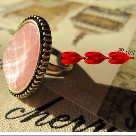   Vintage Adjustable Pink Big Rhinestone Jewelry Cocktail Luxury Ring