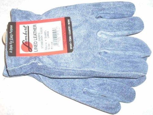 Lambert SW40PL Blue Suede Leather Gloves Sherpa LG New  