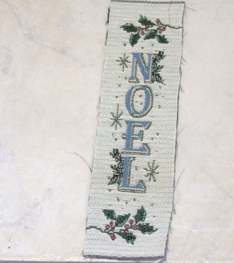 NOEL CHRISTMAS TAPESTRY WALL HANGING FABRIC 12 X3 1/4  