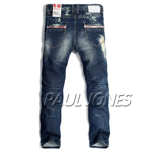 Mens Premium Hot Style Denim Blue Jeans / Pants / Trousers Checker 