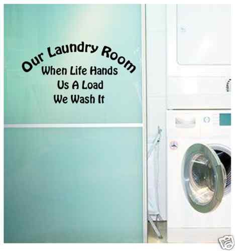Vinyl Wall Lettering Decal Laundry Room Decor Quote  