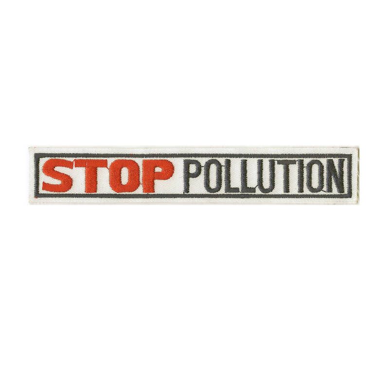 Anti Stop Pollution Save Earth Embroidery Iron On Patch  