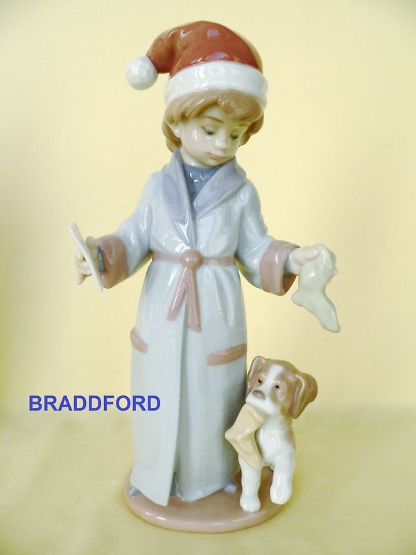 LLADRO 6166 Boy w/ Dog * DEAR SANTA *** MINT***  